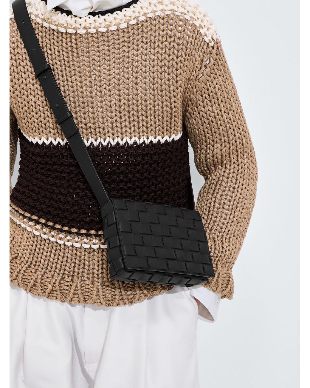 Bottega Veneta Black Orto Messenger Bag for men