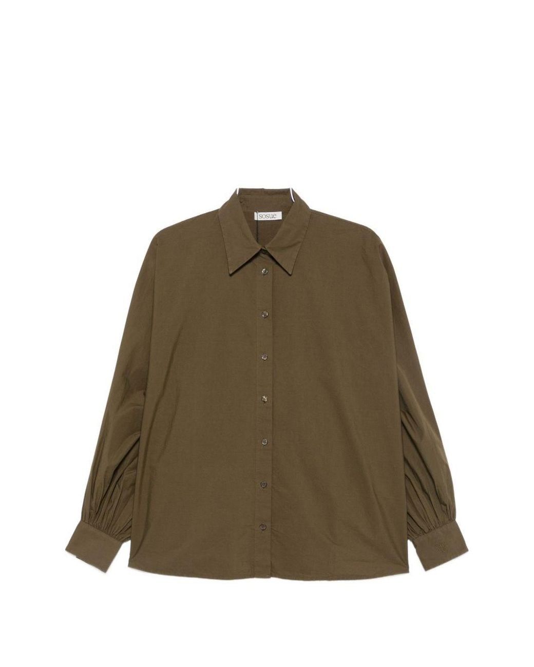 SOSUE Green Antonia Cotton Blouse