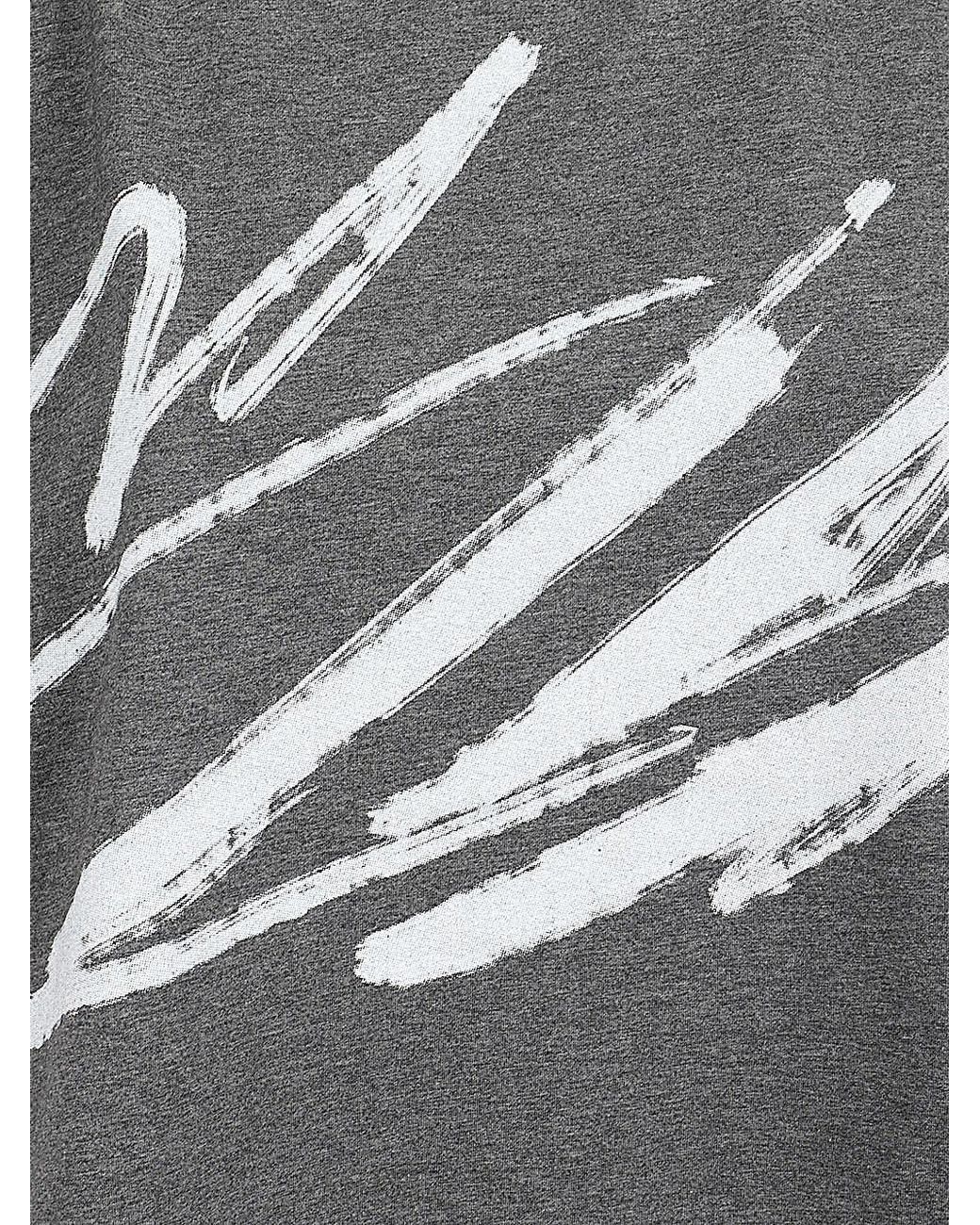 Moyuru Gray Printed Cotton T-Shirt
