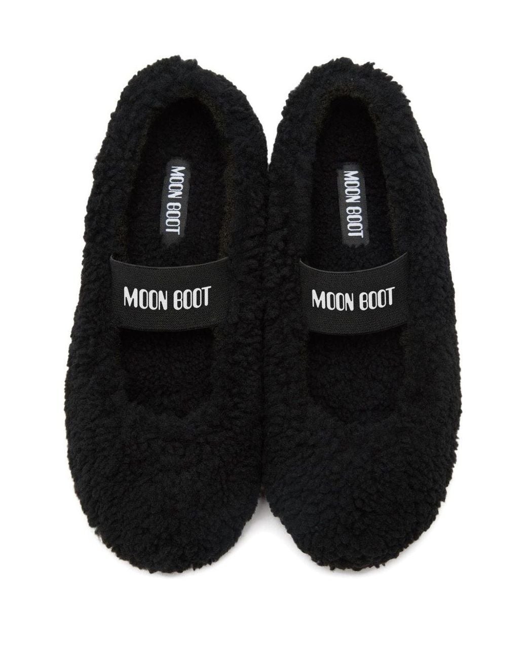 Moon Boot Black Shearling Ballet Flats