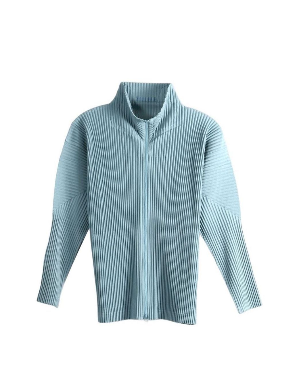 Homme Plissé Issey Miyake Blue Pleated Cardigan for men