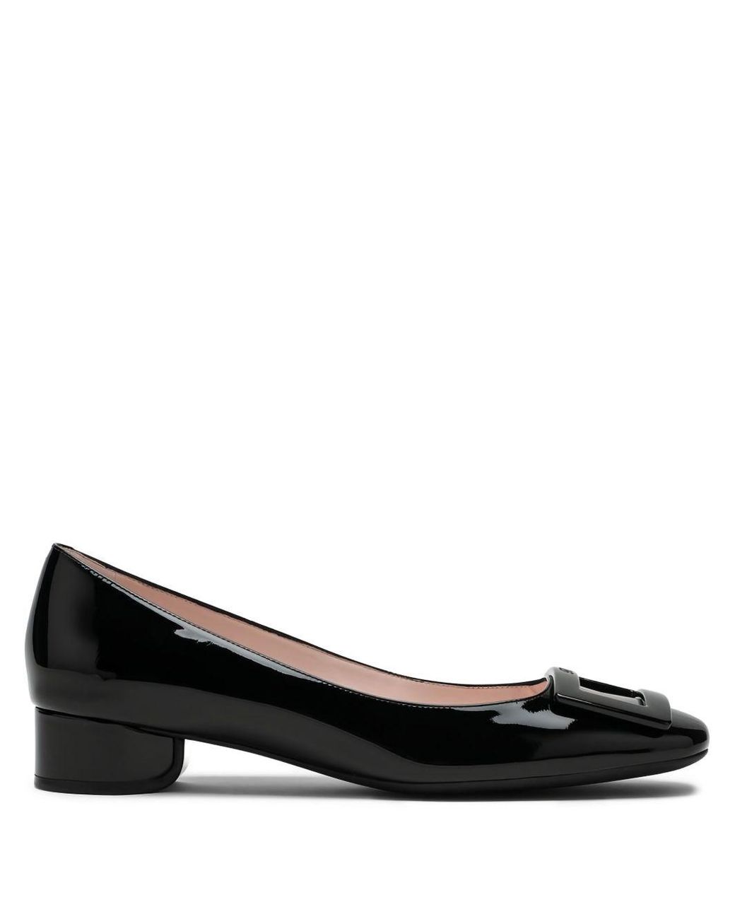 Roger Vivier Black Roundy Patent Leather Ballets