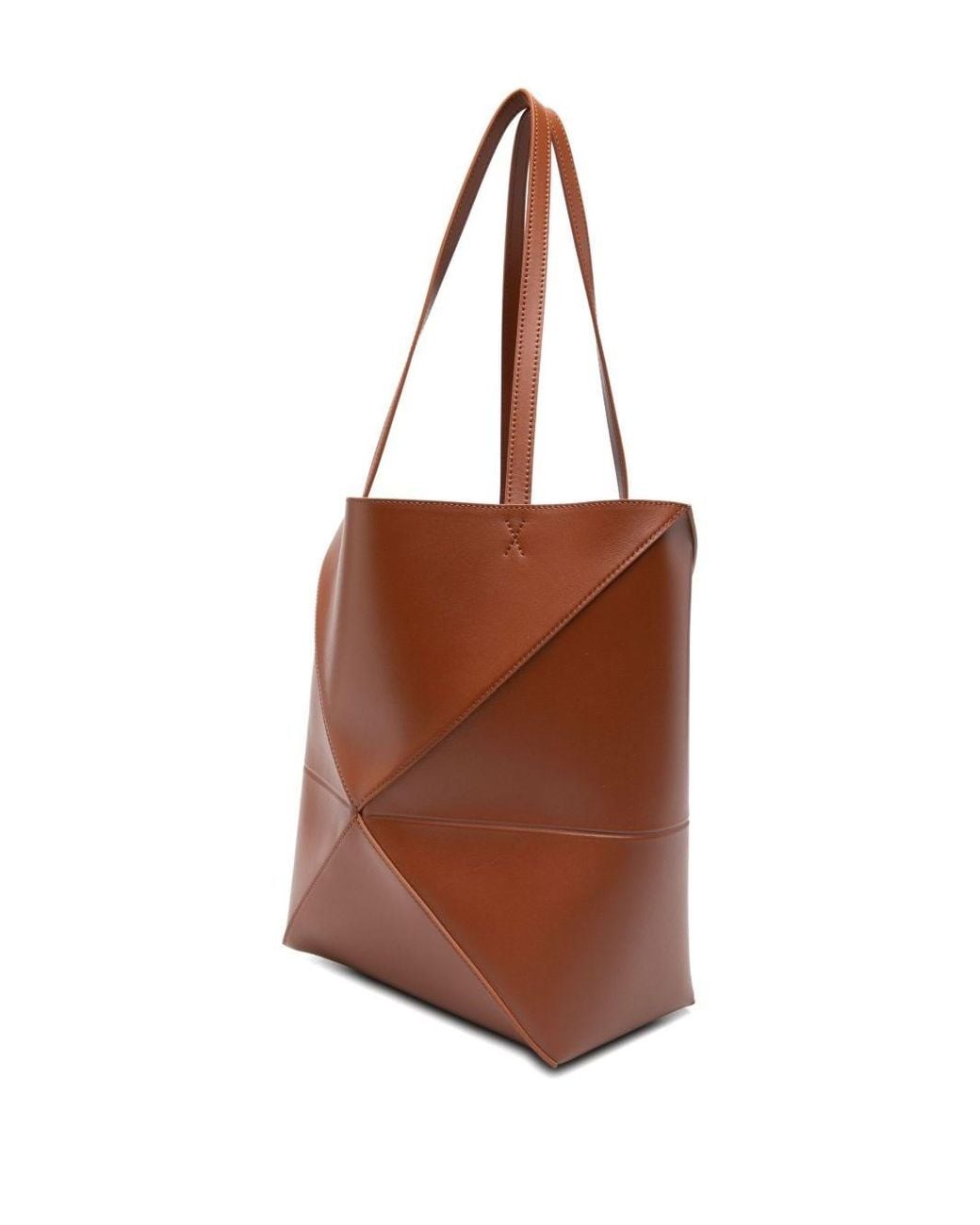Loewe Brown Puzzle Fold Medium Leather Tote
