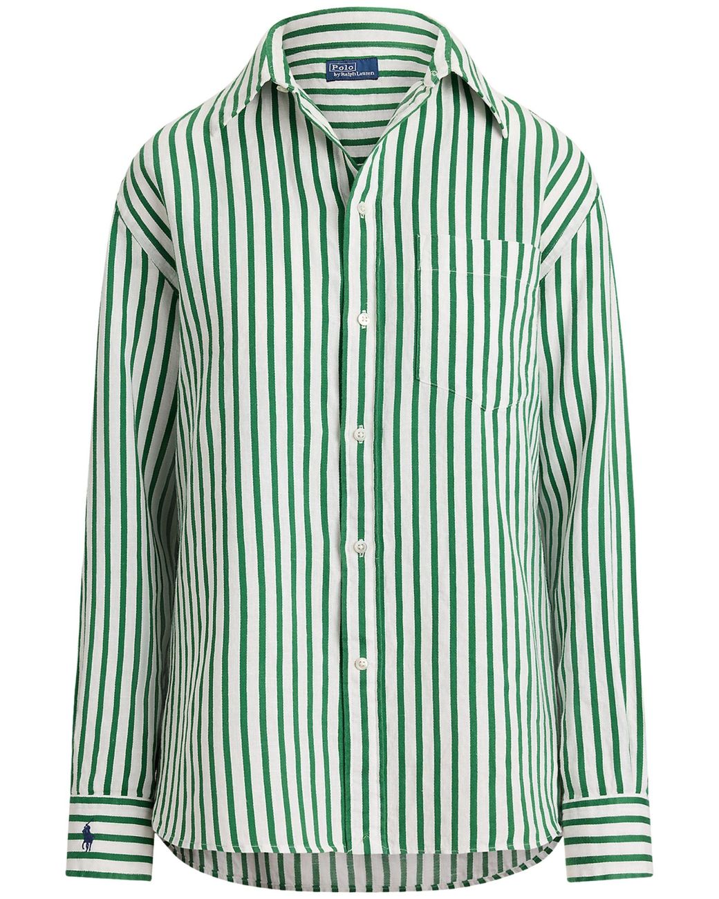 Polo Ralph Lauren Green Striped Linen Shirt