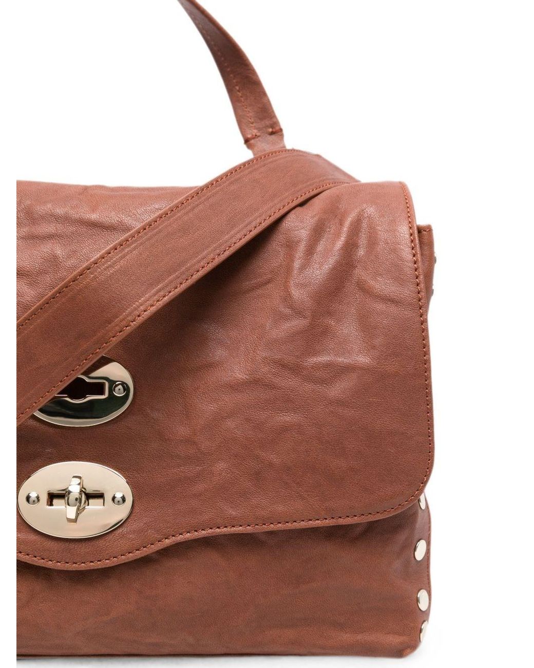 Zanellato Brown Postina Officina Leather Handbag