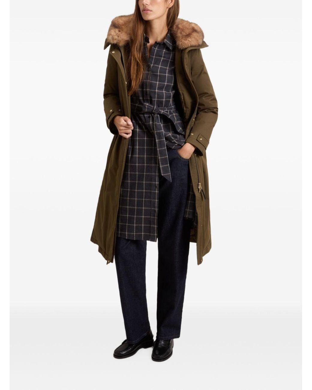 Woolrich Green Brst Long Parka Coat