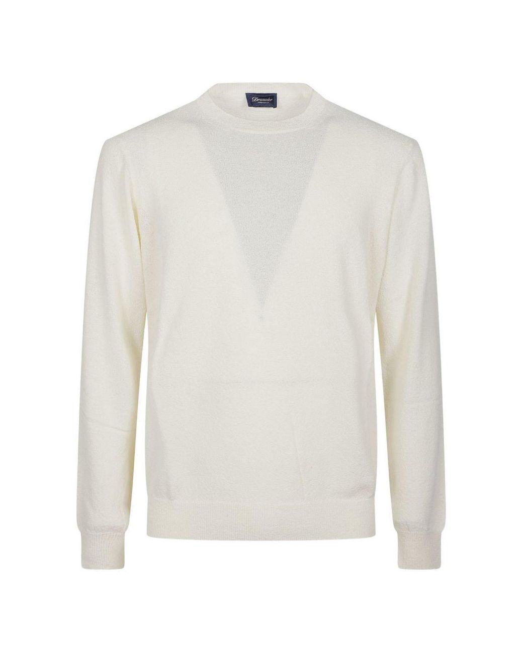 Drumohr White Crew Neck Sweater for men