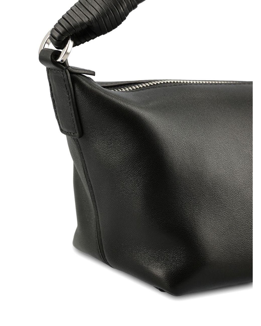 Loewe Black Mini Cala Woven-Handle Leather Shoulder Bag