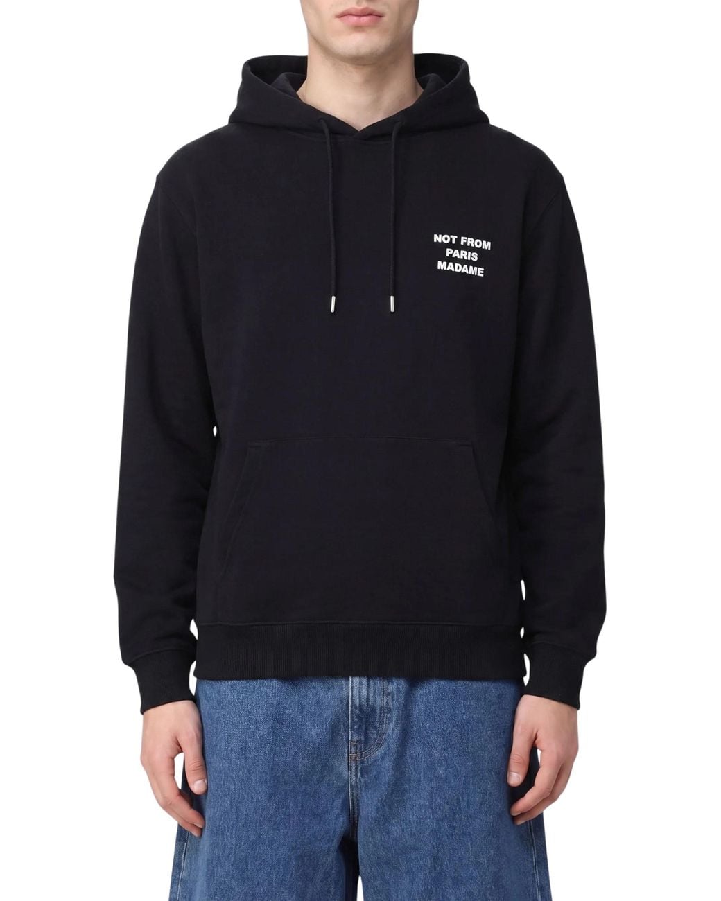 Drole de Monsieur Black Not From Paris Madame Slogan Hoodie for men