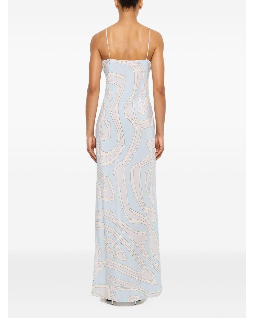 Emilio Pucci White Labirinto-Print Crêpe De Chine Dress