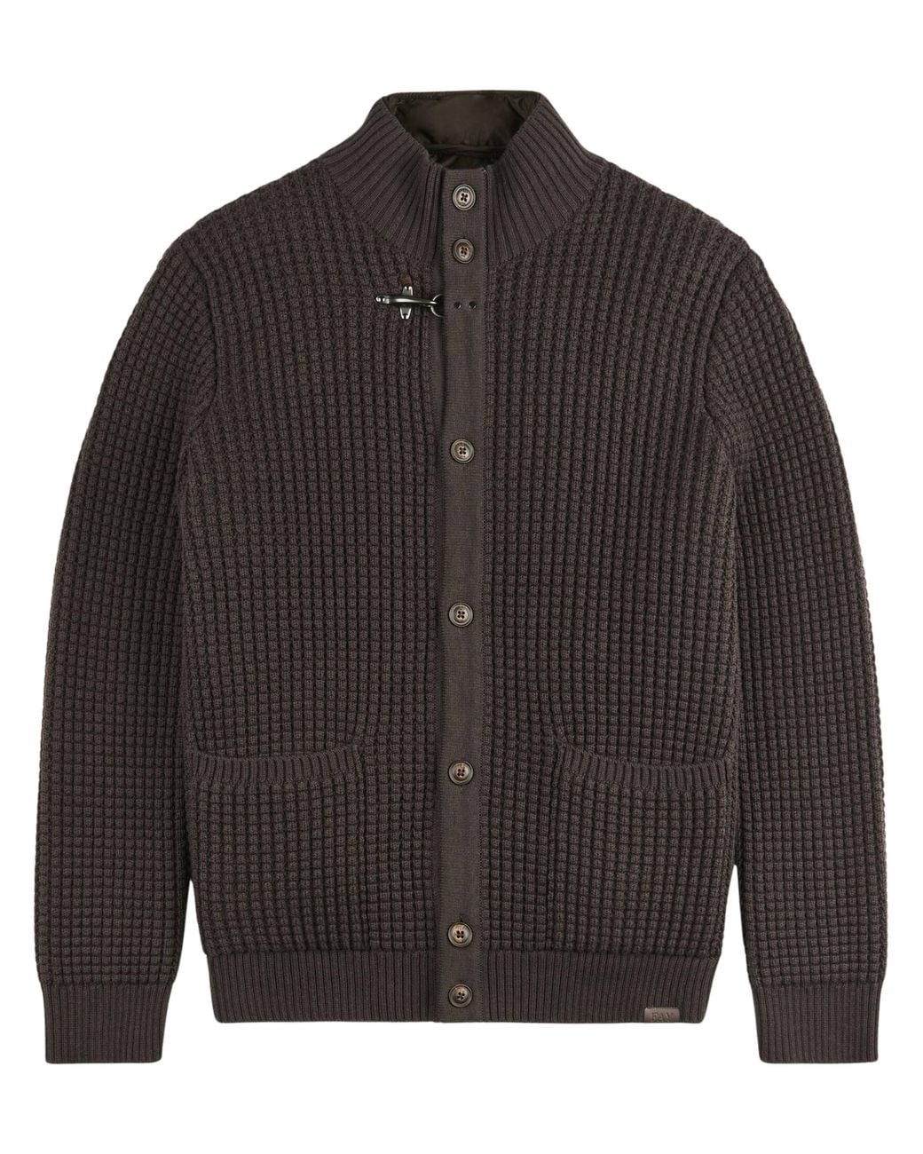 Fay Gray Textured Cardigan With Removable Gilet for men
