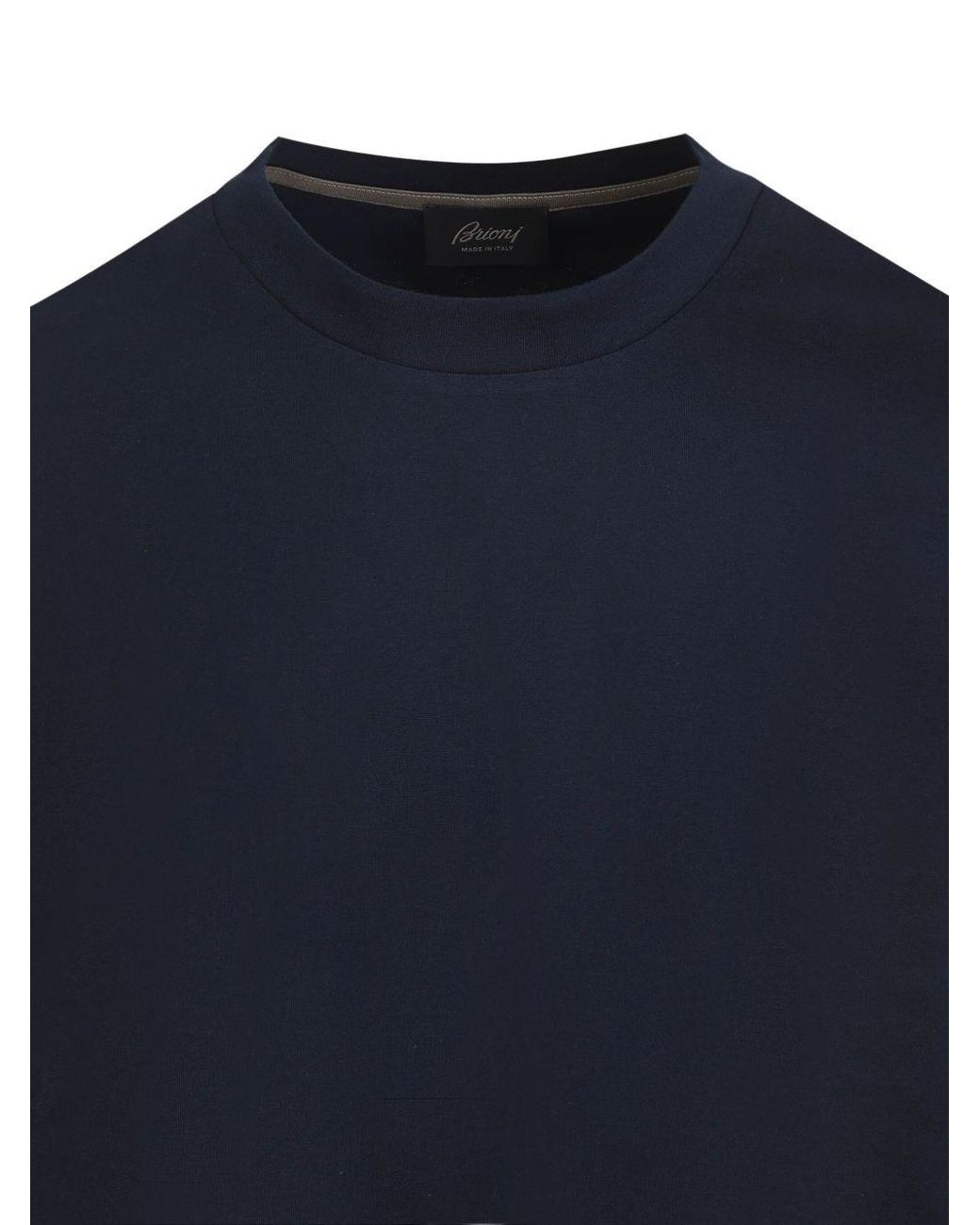 Brioni Blue Cotton T-Shirt for men