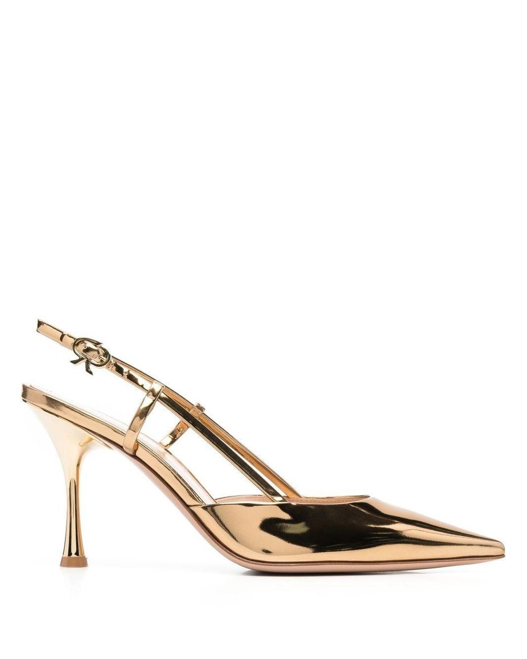 Gianvito Rossi Leather Slingback Pumps in Metallic Lyst