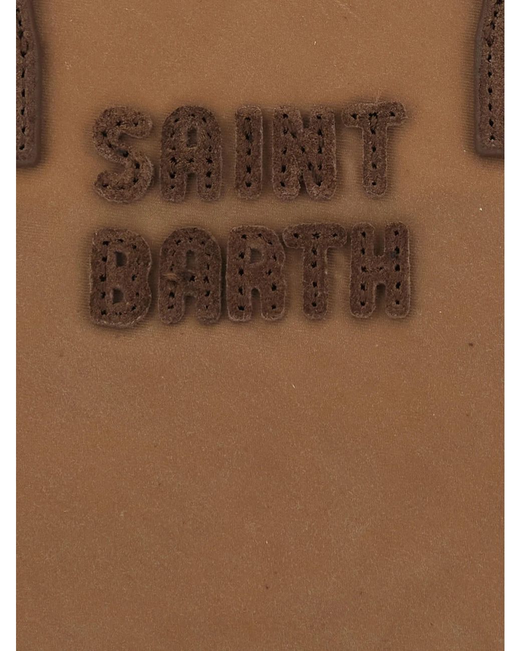 Mc2 Saint Barth Brown Mini City Logo-Detail Tote Bag