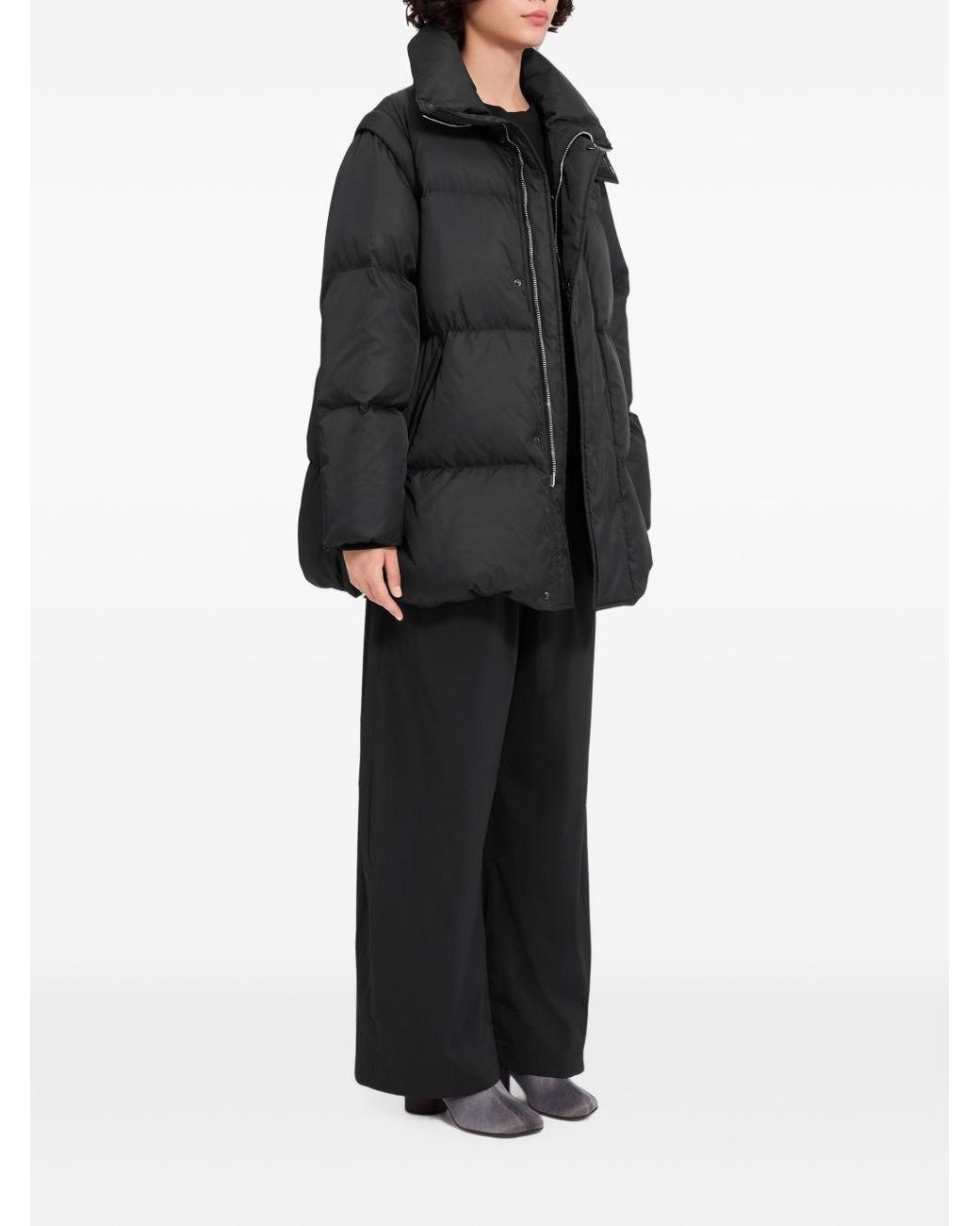 MM6 by Maison Margiela Black Midi Down Jacket