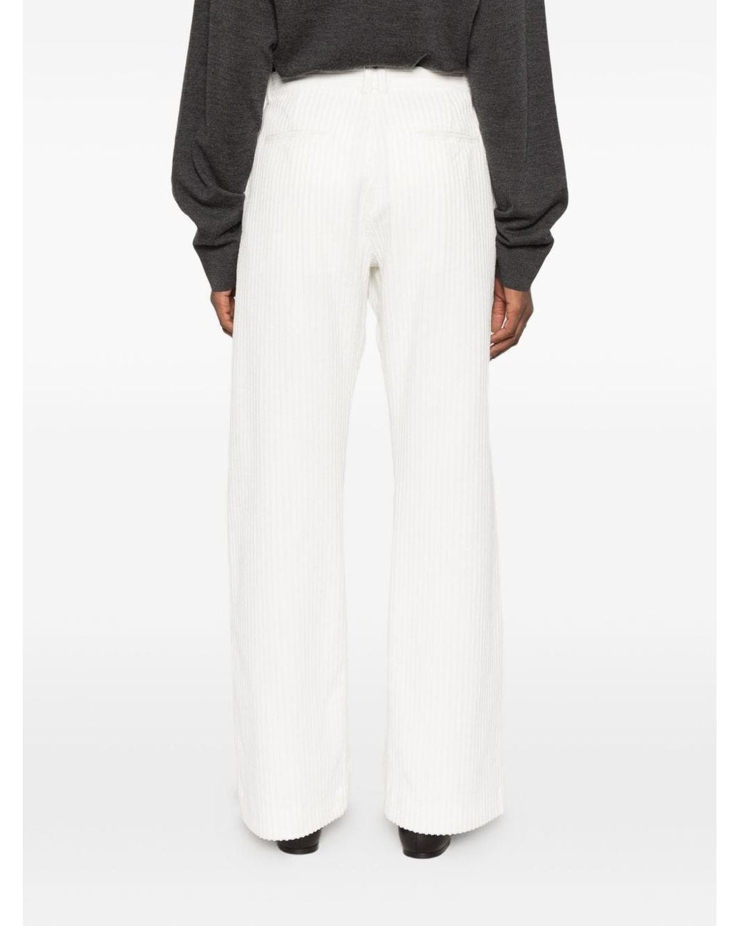 The Row White Kenton Cotton Trousers