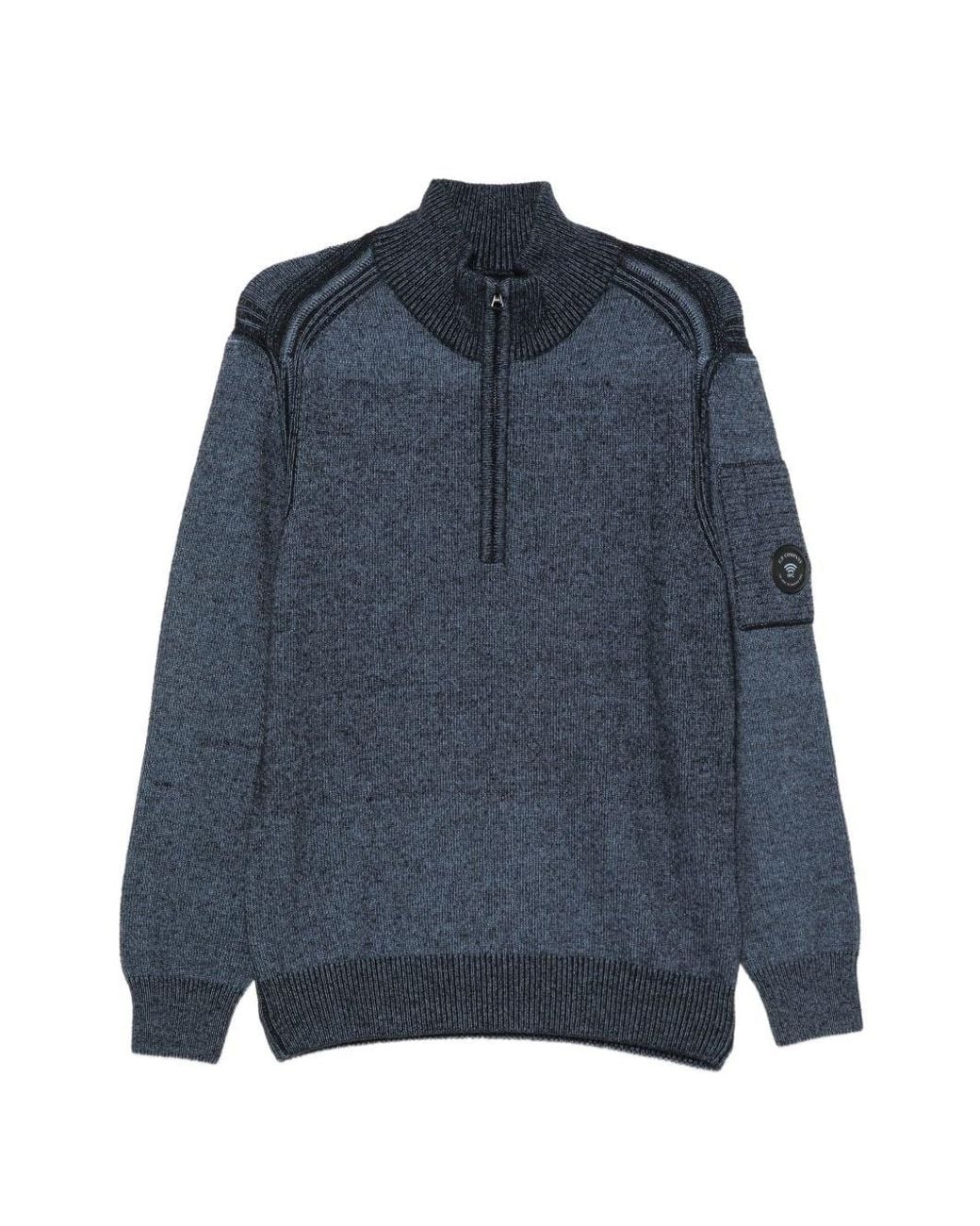 C P Company Blue Wool Blend Sweater for men