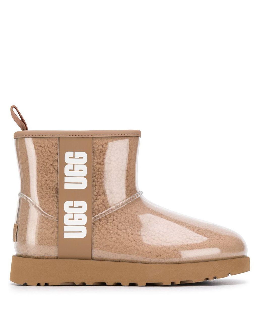 Shop UGG Classic Clear Mini Faux-Shearling Rain Boots