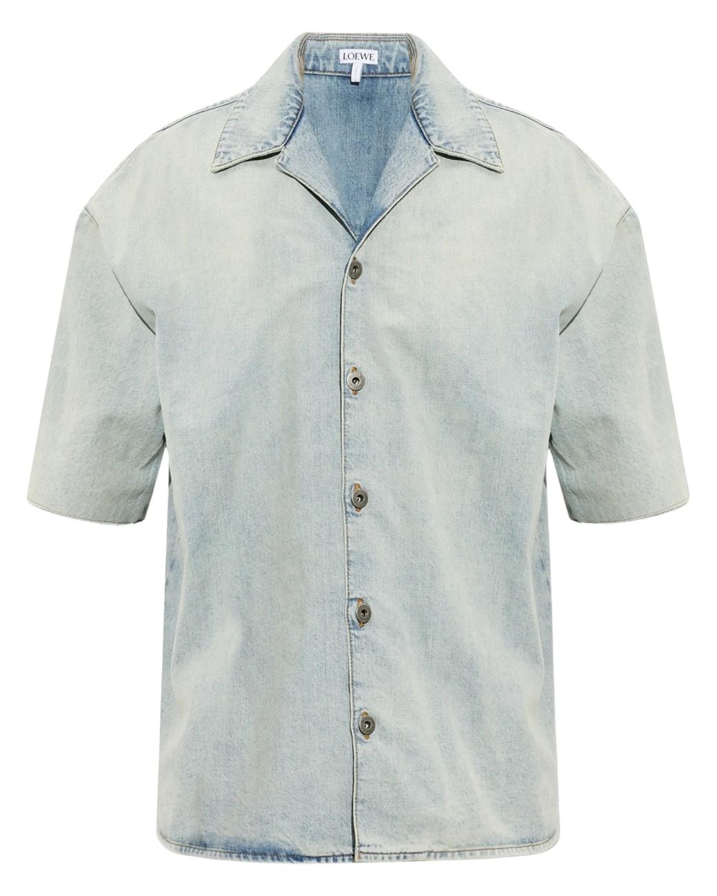 Loewe Blue Short-Sleeve Denim Shirt for men
