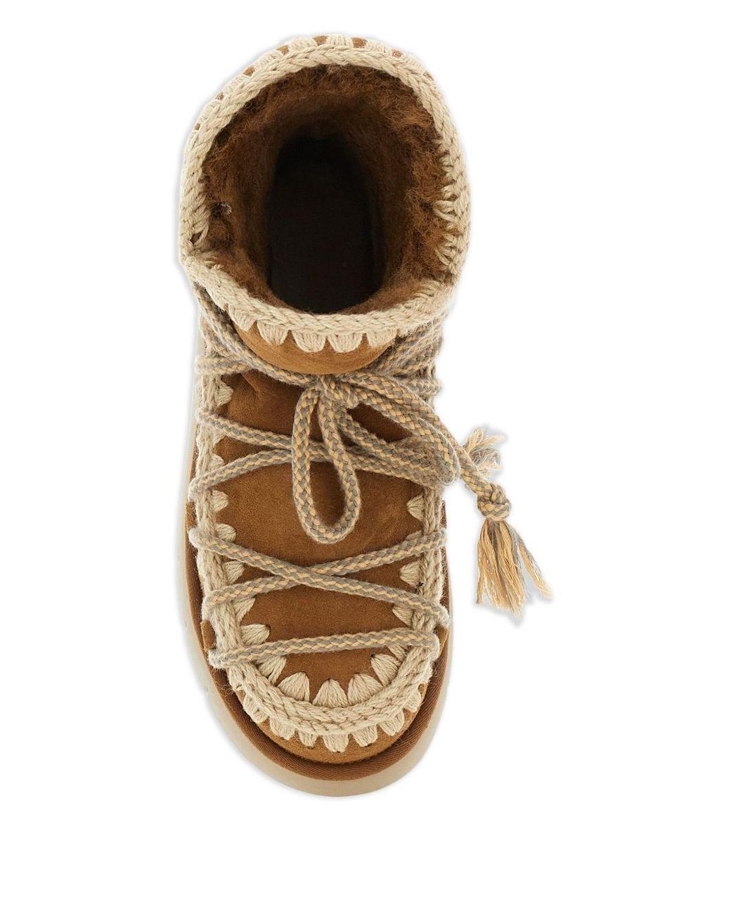 Mou Brown Bounce Wool Boots By