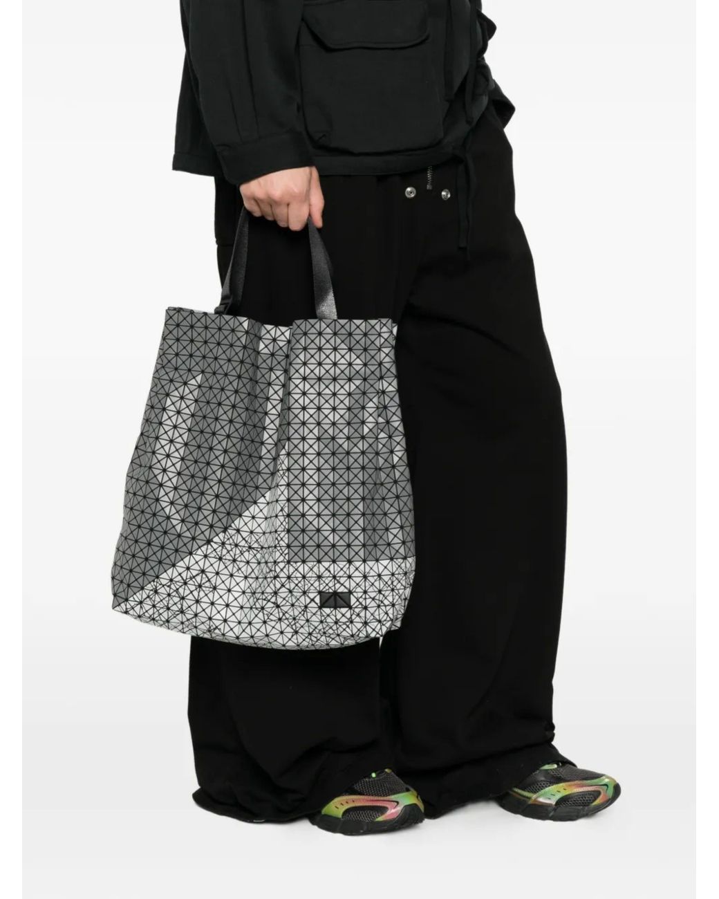 Issey Miyake Black Geometric Tote Bag for men
