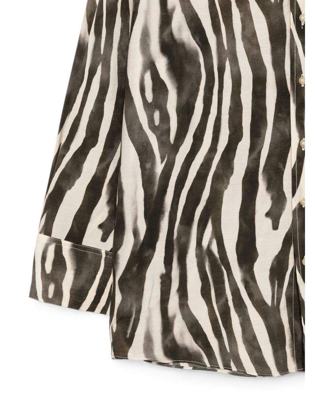 Alysi White Zebra Print Shirt
