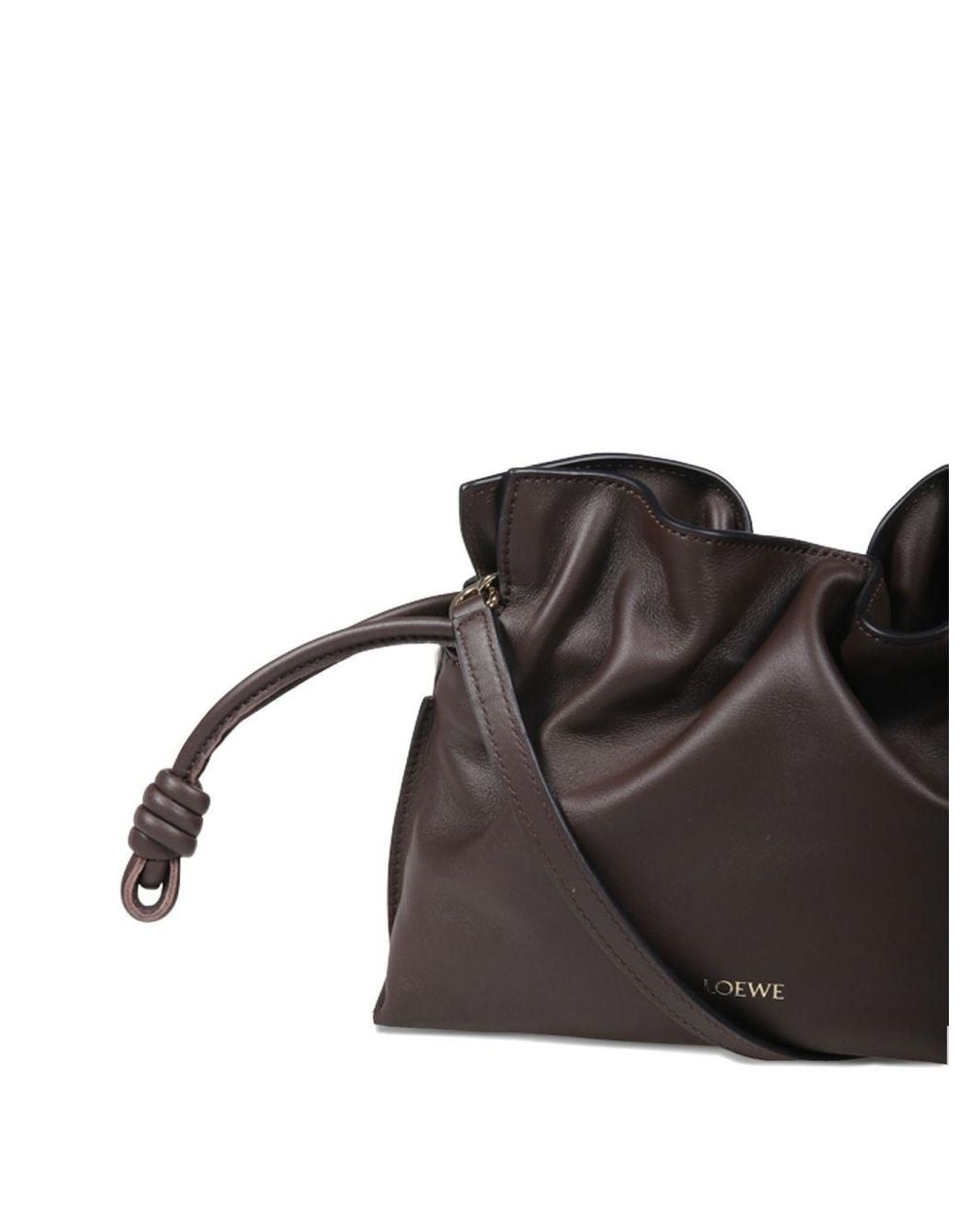 Loewe Brown Flamenco Mini Leather Clutch