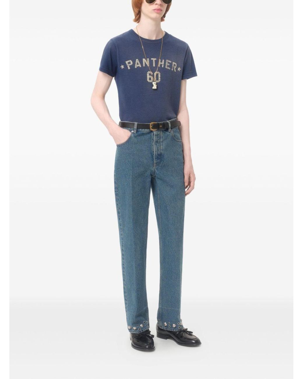 Valentino Blue Chez Cotton T-Shirt for men