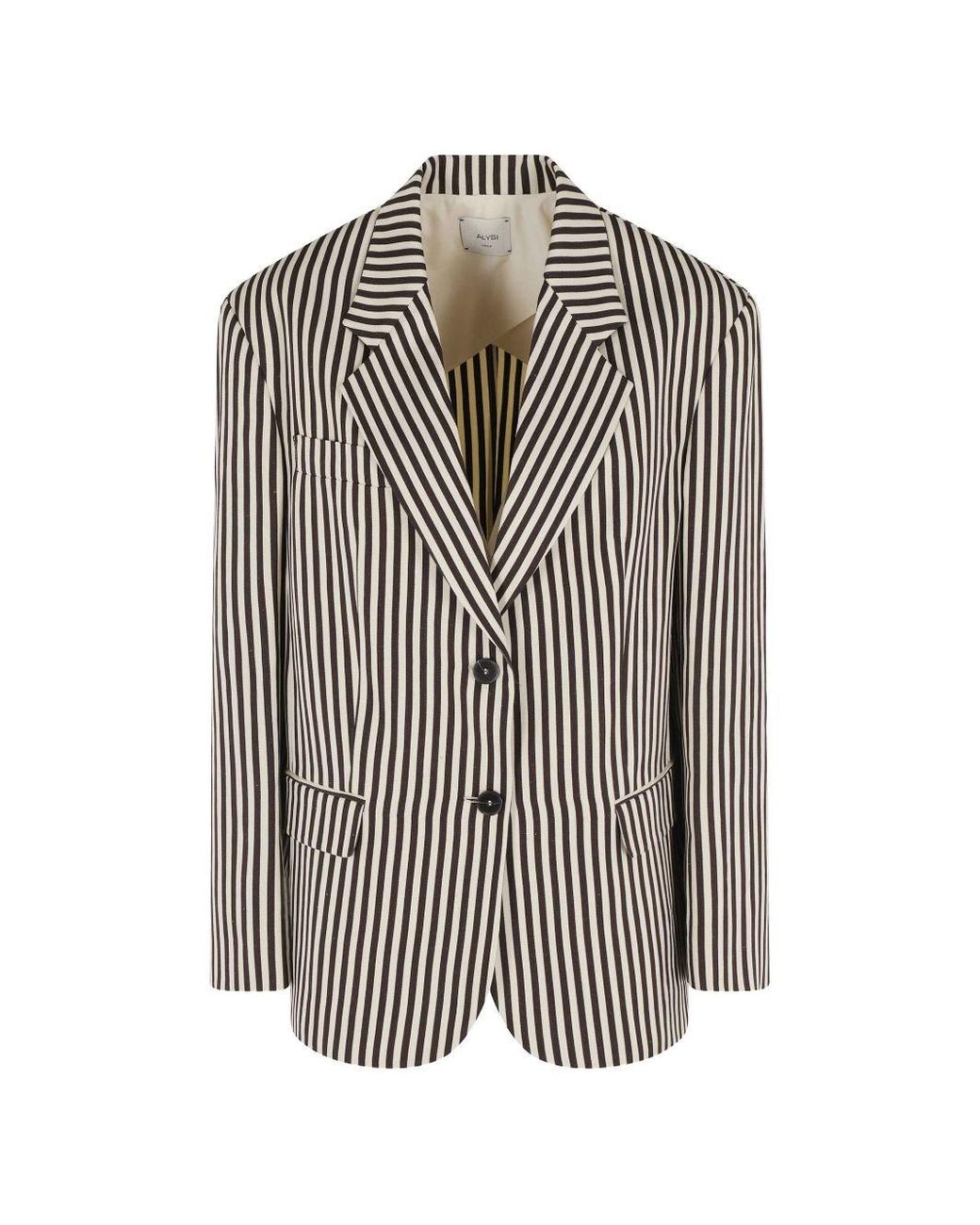 Alysi Gray Striped Single-Breasted Jacket