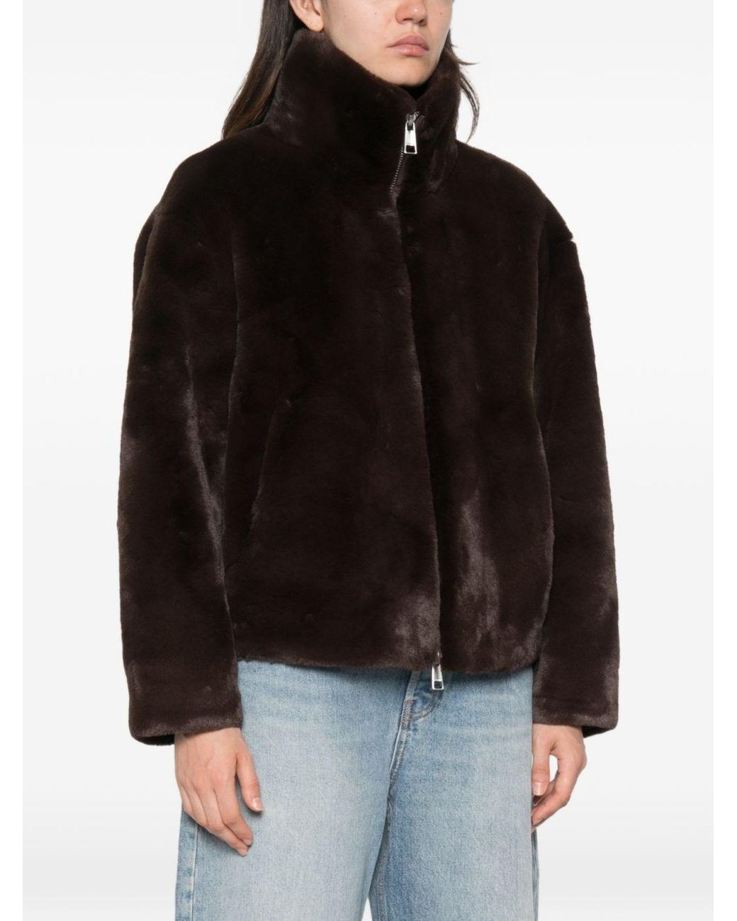 Apparis Black Brooks Faux Fur Jacket