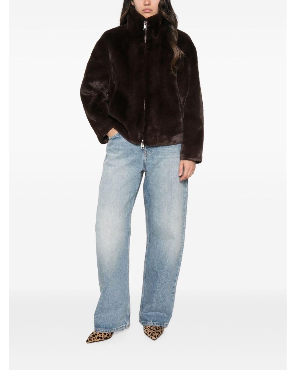 Apparis Black Brooks Faux Fur Jacket