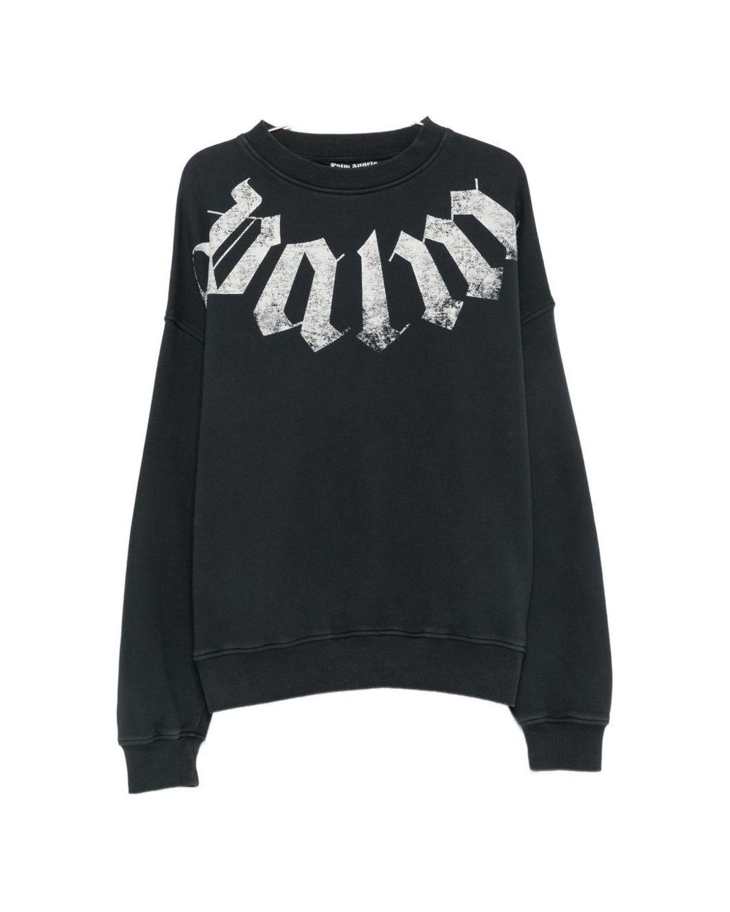 Palm Angels Black Logo Cotton Sweatshirt for men