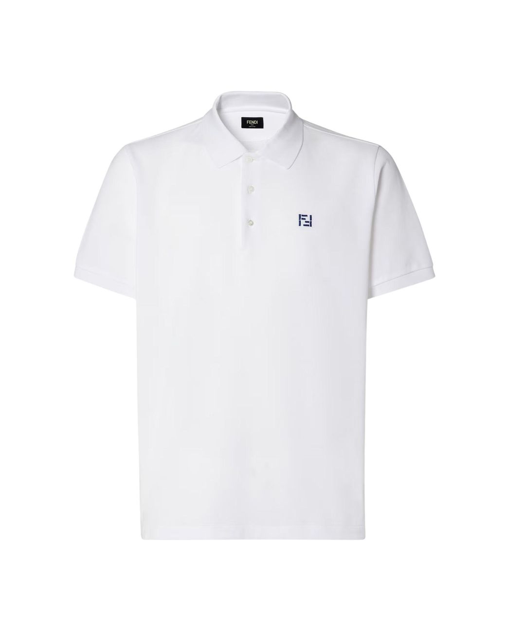 Fendi White Polo With Logo for men