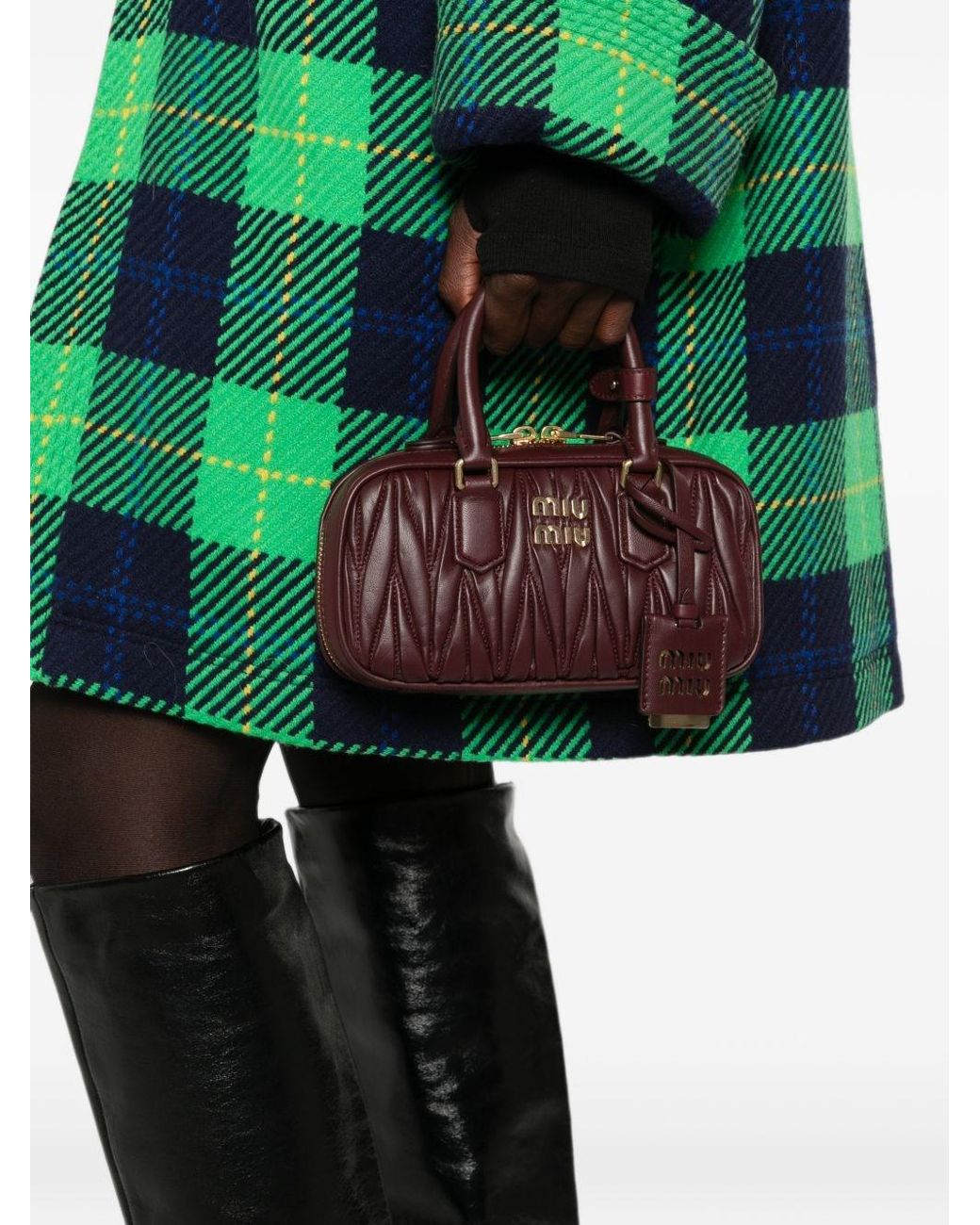 Miu Miu Purple Arcadie Mini Leather Handbag