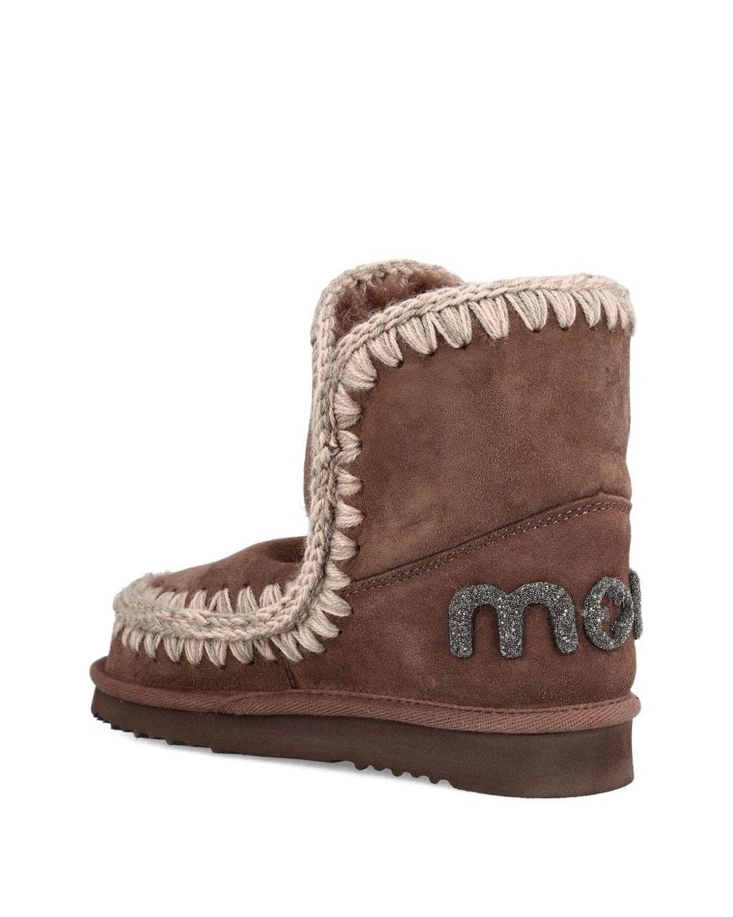 Mou Brown Eskimo 18 Glitter Logo Boots