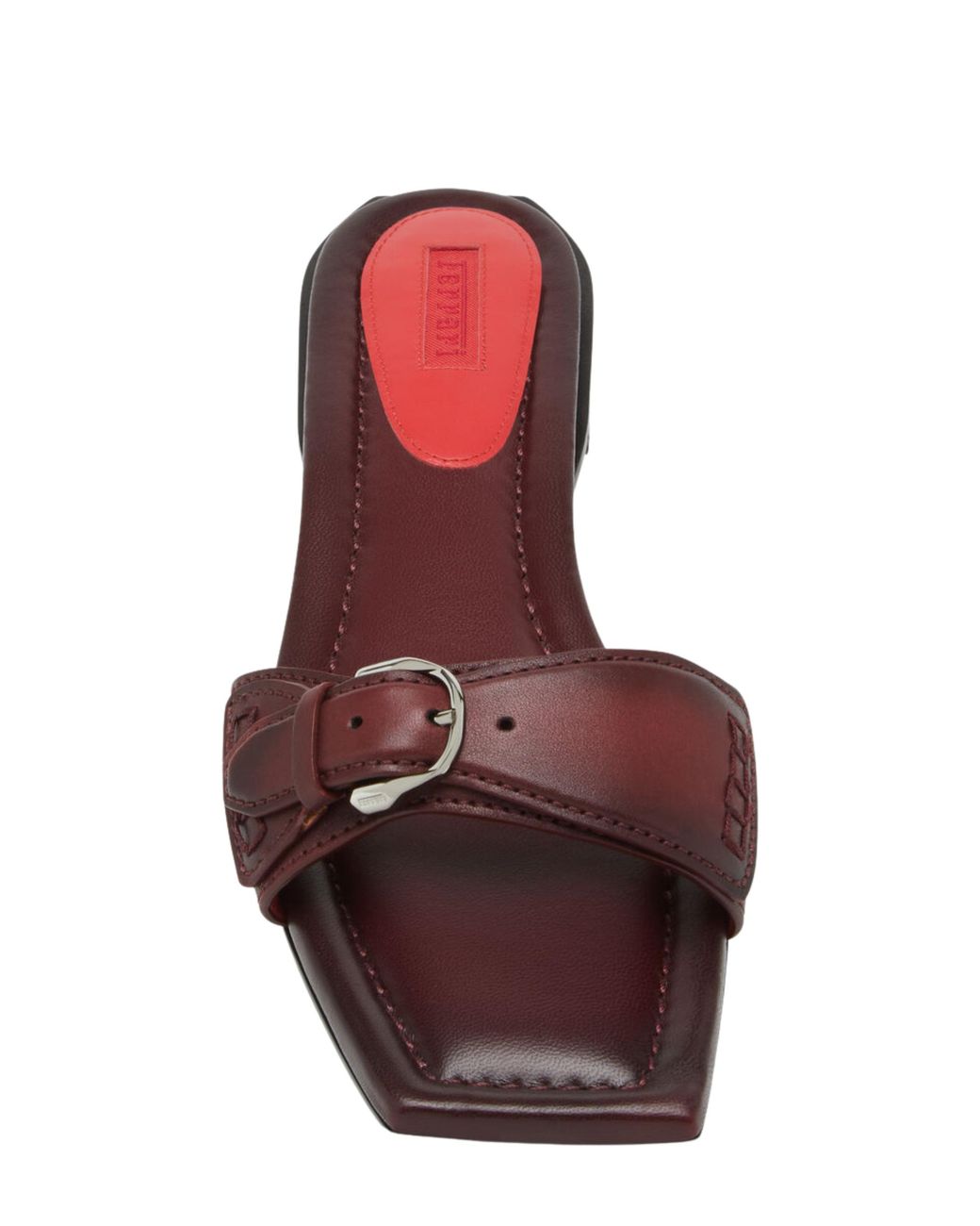 Ferrari Red Flat Leather Sandal