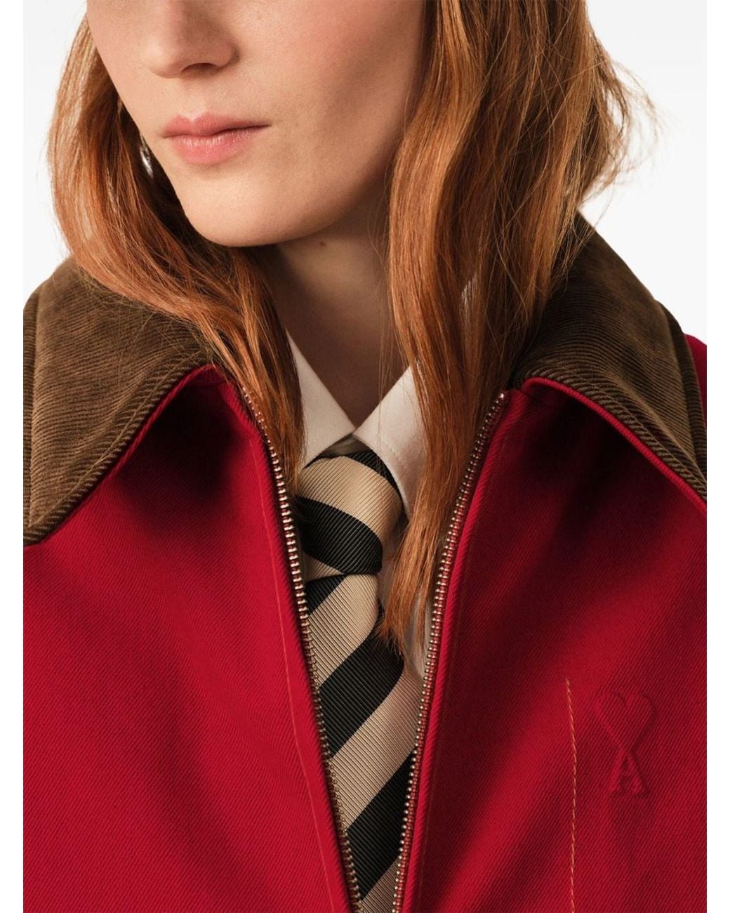 AMI Red Denim Jacket By