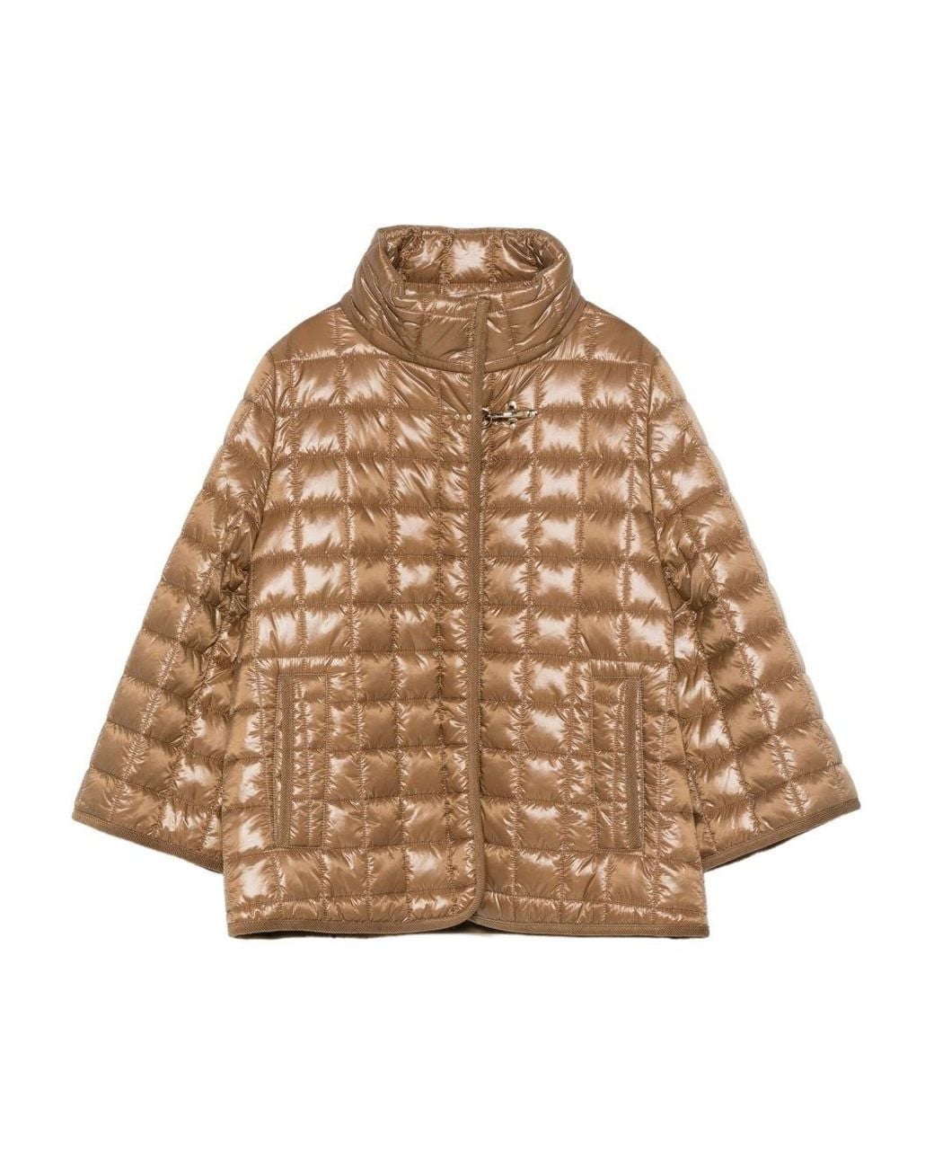 Fay Natural Nylon Quilted Cape