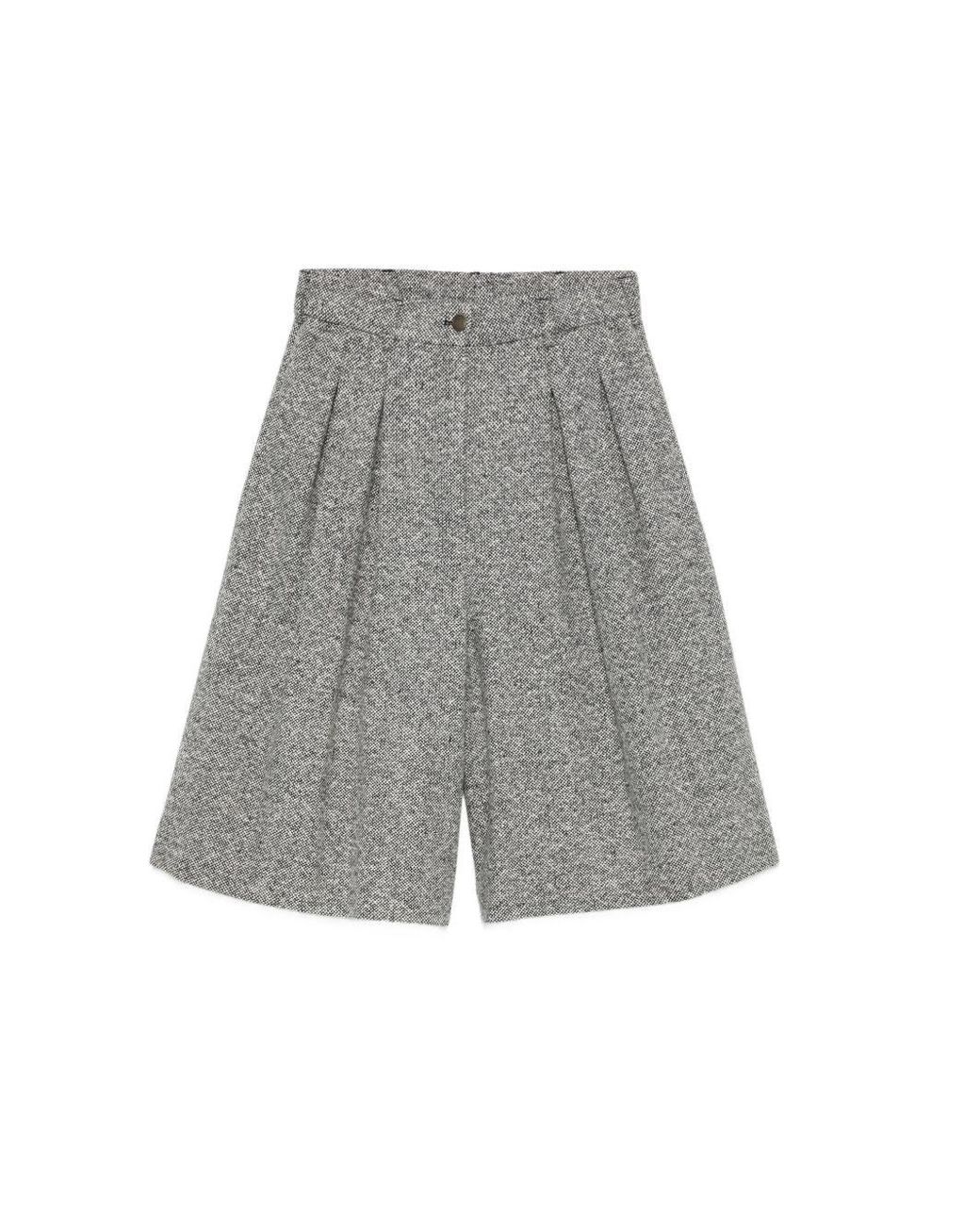 Emporio Armani Gray High-Waisted Bermuda Shorts