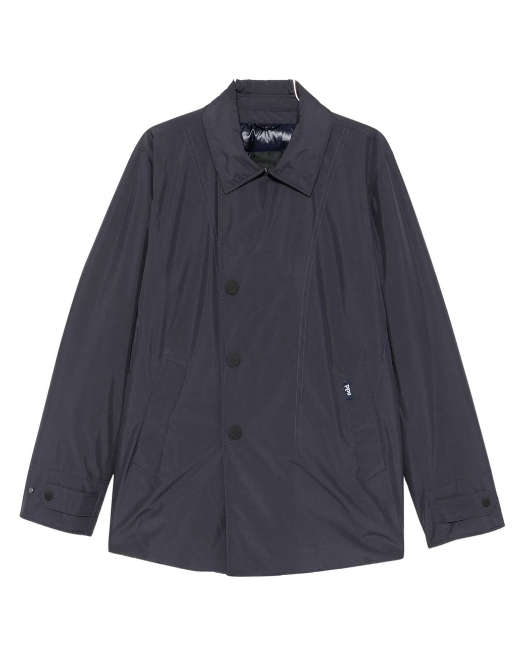 Add Blue Button-Up Logo-Patch Coat for men