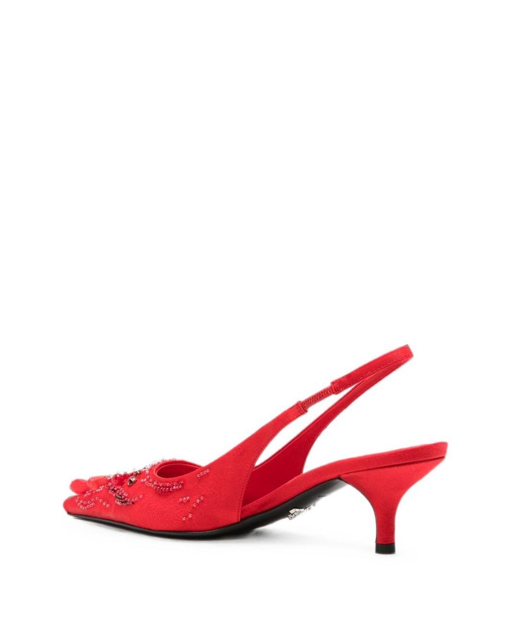 Prada Embroidered Slingback Pumps