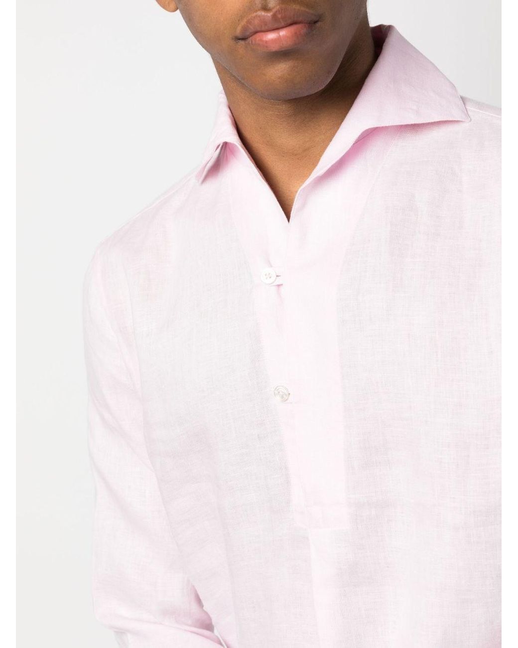 Doppiaa Pink Linen Shirt for men