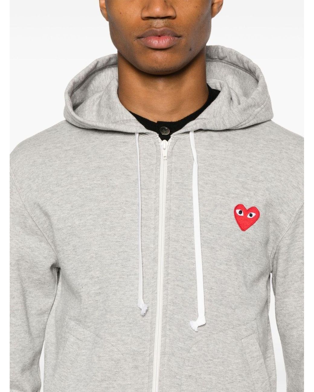 COMME DES GARÇONS PLAY White Cotton Hoodie