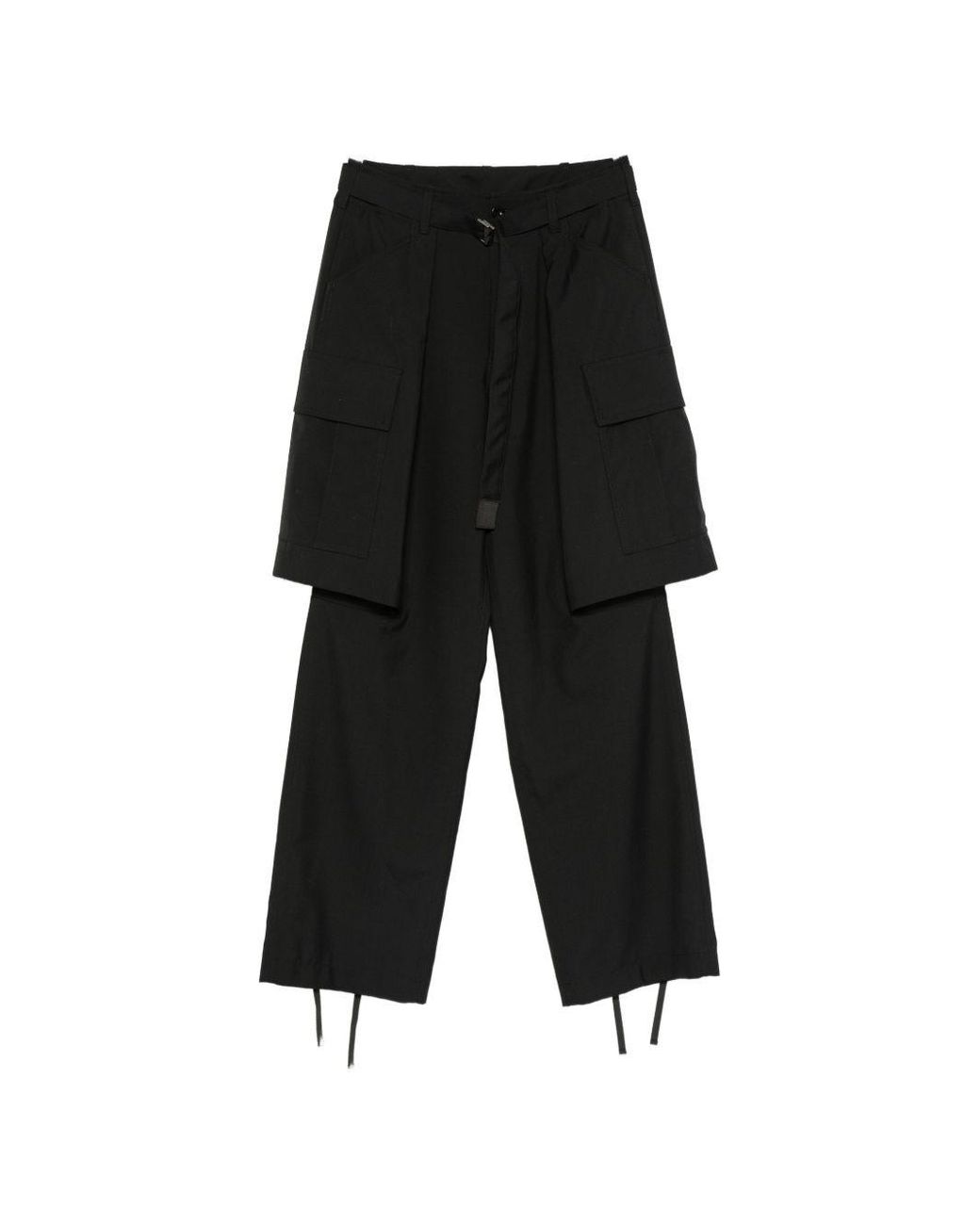 Sacai Black Wool Blend Trousers