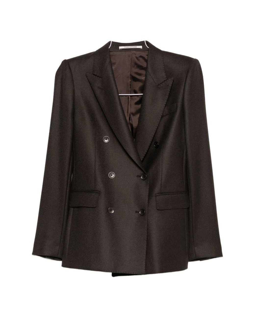 Tagliatore Black Wool Double-Breasted Jacket By