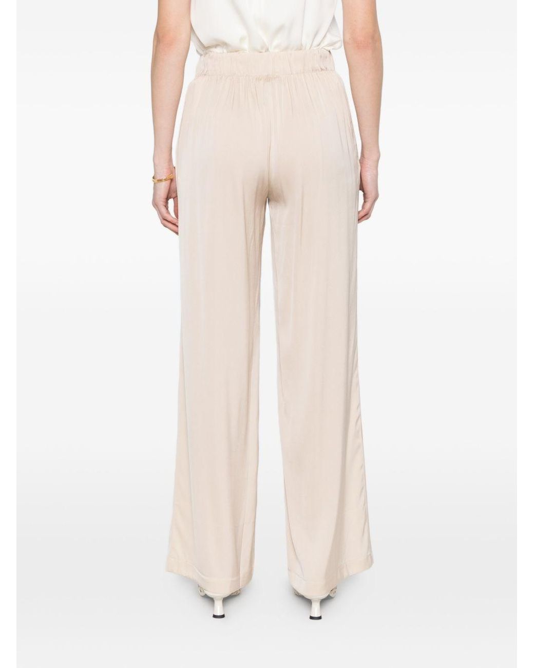 Silk95five White Amalfi Silk Trousers