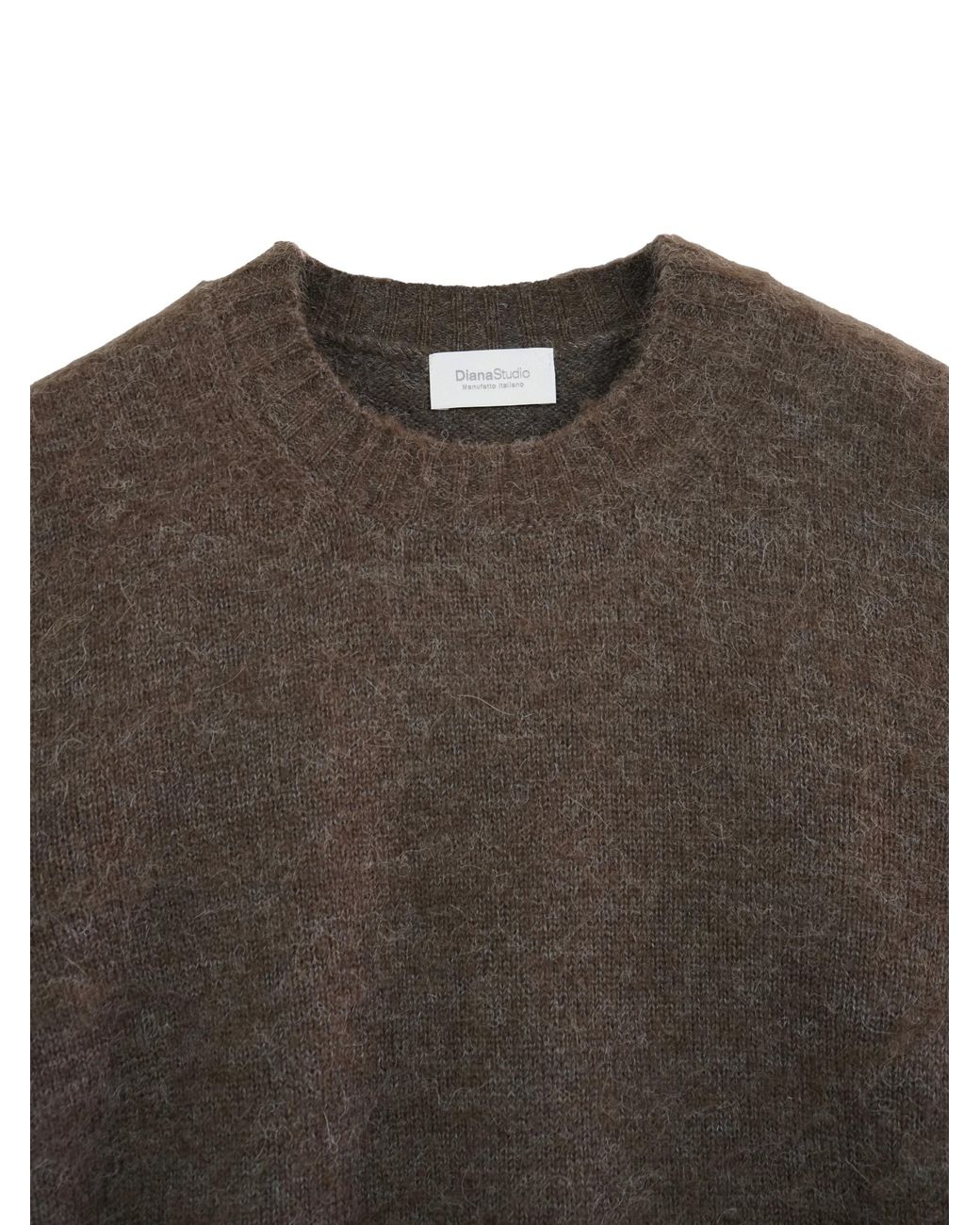 Diana Studio Brown Alpaca Blend Crew Neck With Raw Cut for men