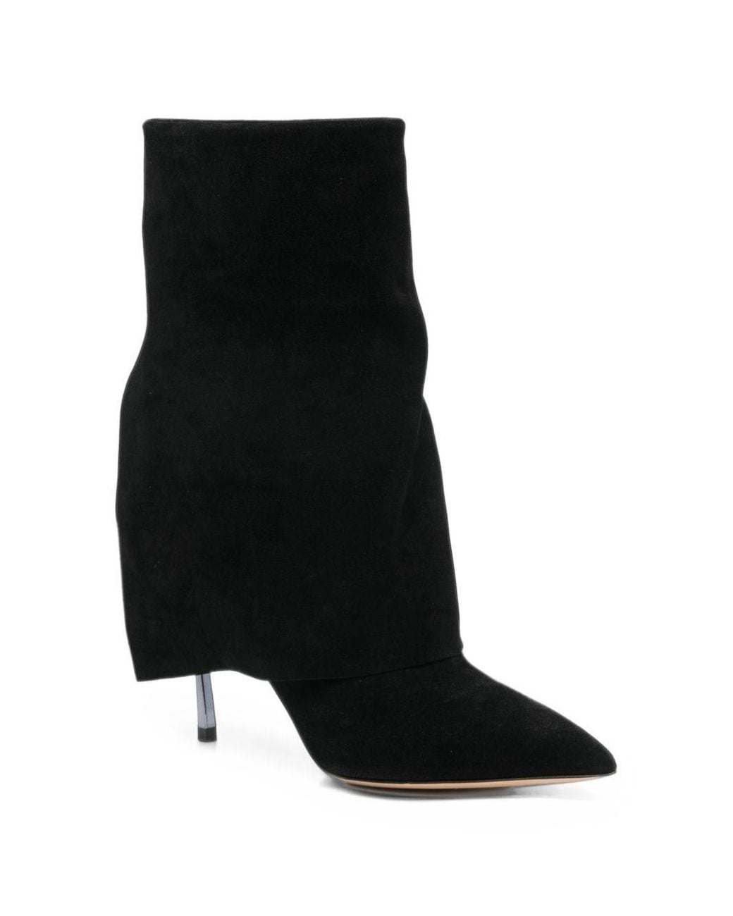 Casadei Black Leather Heel Boots By