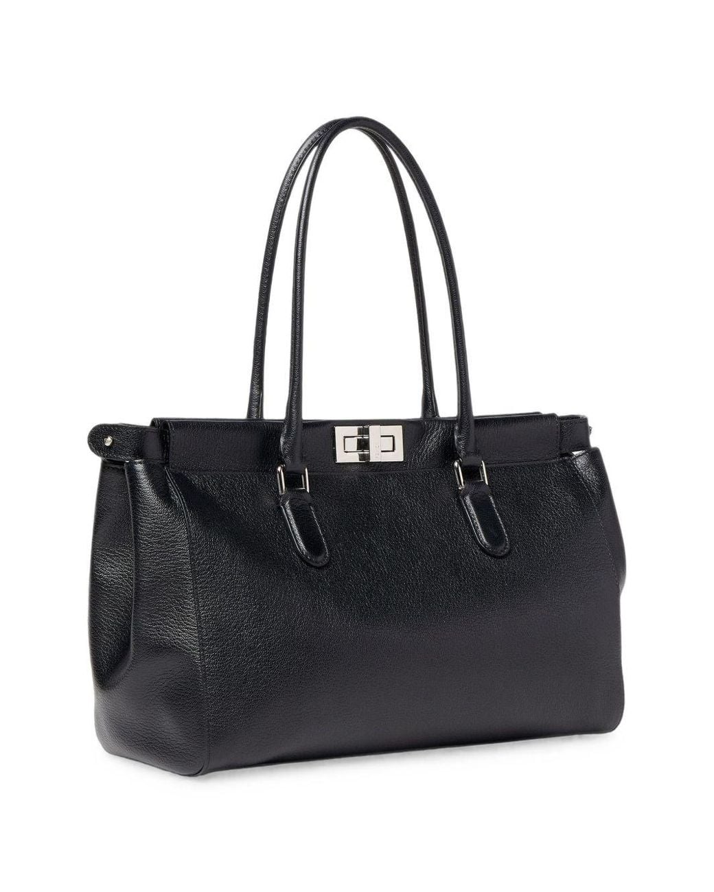 Fendi Black Peekaboo Small Leather Tote