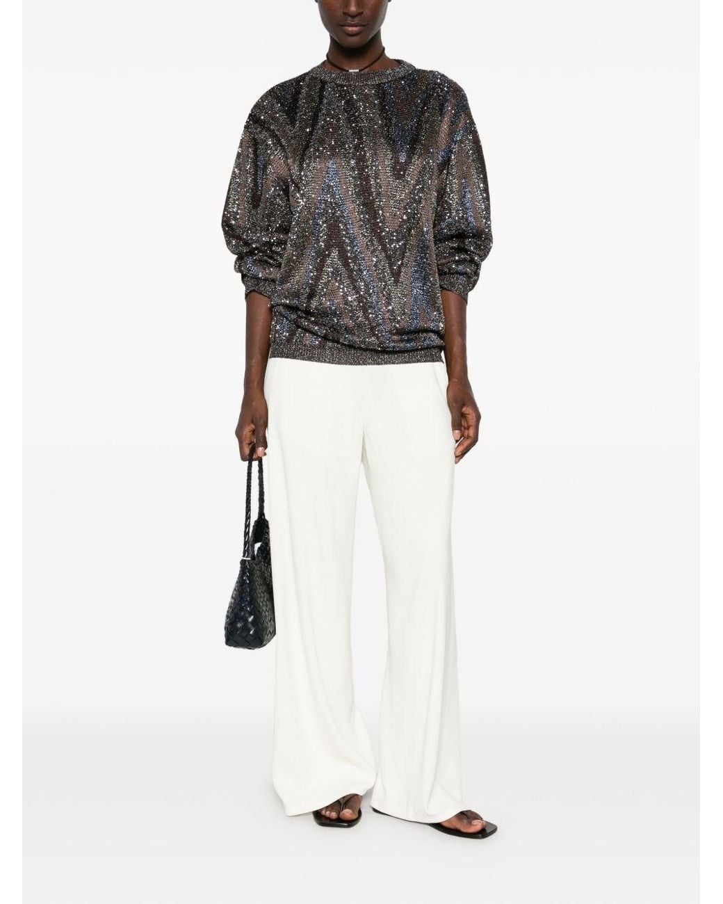 Missoni Gray Printed Crewneck Sweater